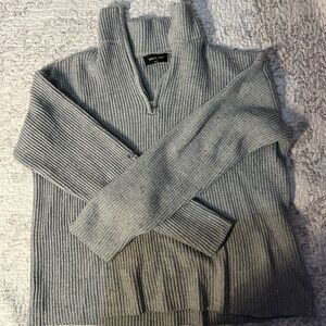 white fox zip up sweater